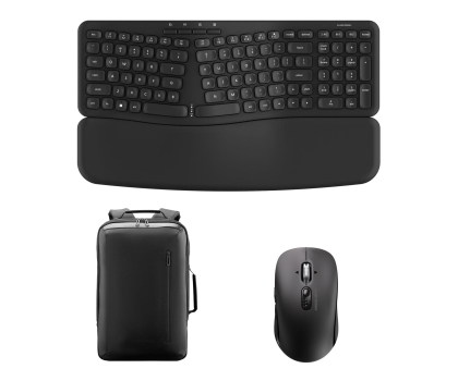Klawiatura bezprzewodowa Silver Monkey Ergonomic 70 Wireless Keyboard + mysz Mobile+ Backpack